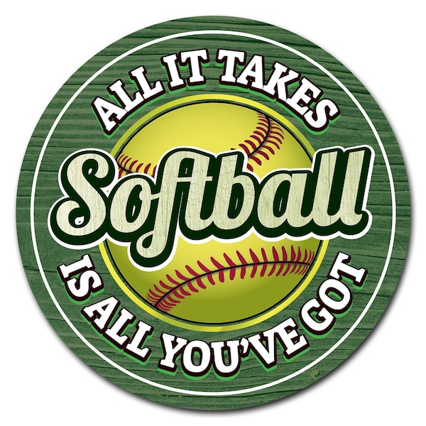 Softball Circle Vinyl Laminated Decal